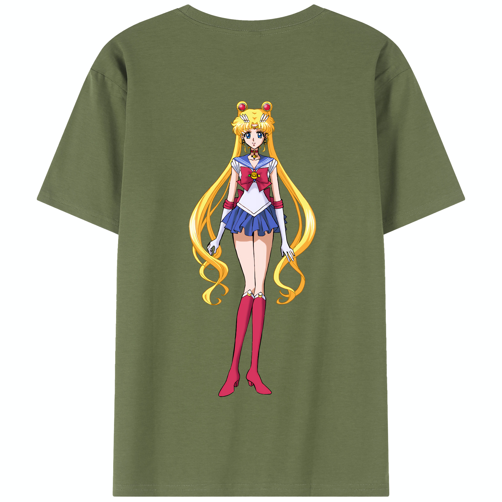 （画像用） 美少女戦士セーラームーン 月野 うさぎ つきの うさぎ Sailor Moon Tsukino Usagi 綿100％半袖Tシャツ（背面プリント）